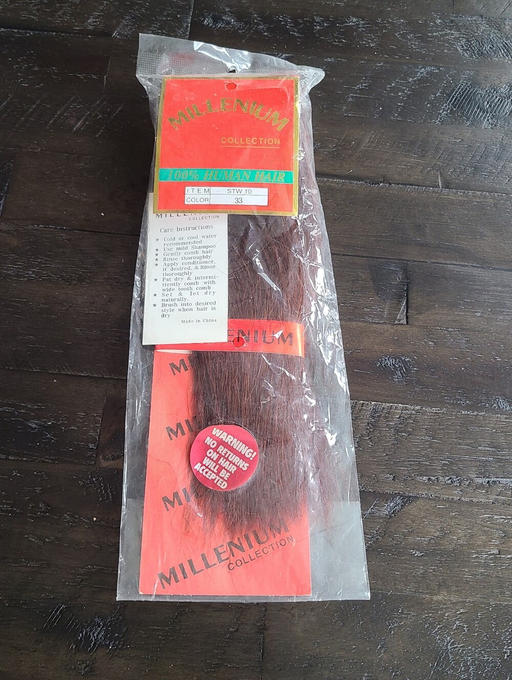 NEW Sealed Auburn Human Hair Extensions Color 33 Real Hair 10.5”